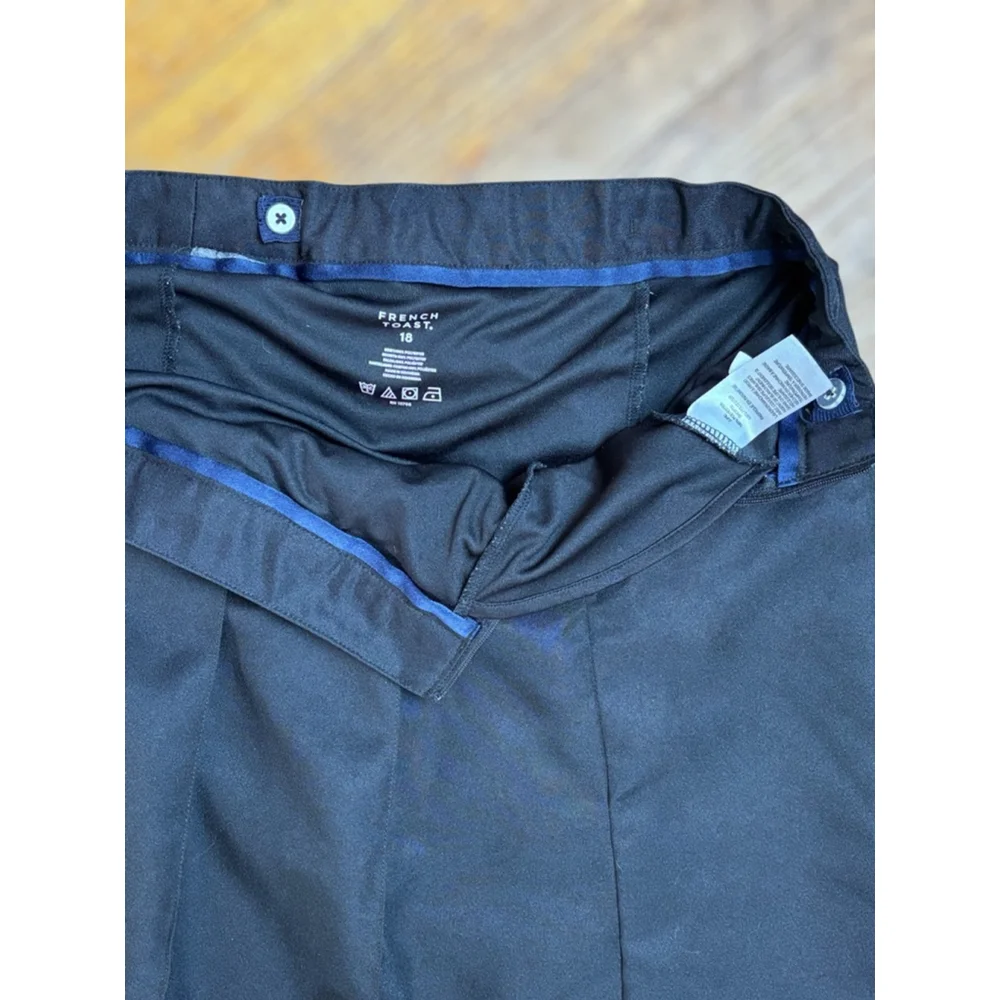 French Toast Girls Size 18 Black Knife-Pleated Two-Tab 1/4 Zip Uniform Skort